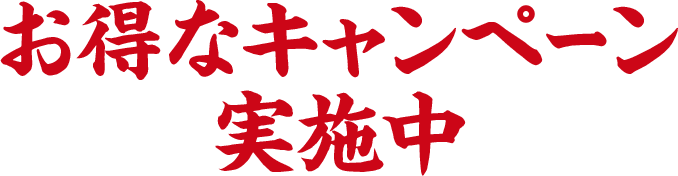 お得なキャンペーン実施中