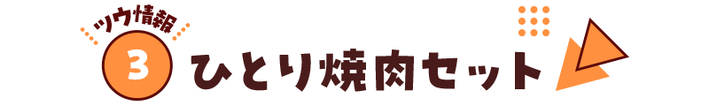 【ツウ情報３】ひとり焼肉セット