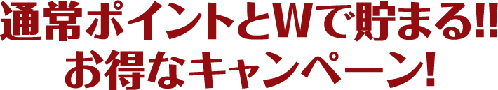 通常ポイントとWで貯まる!!お得なキャンペーン!