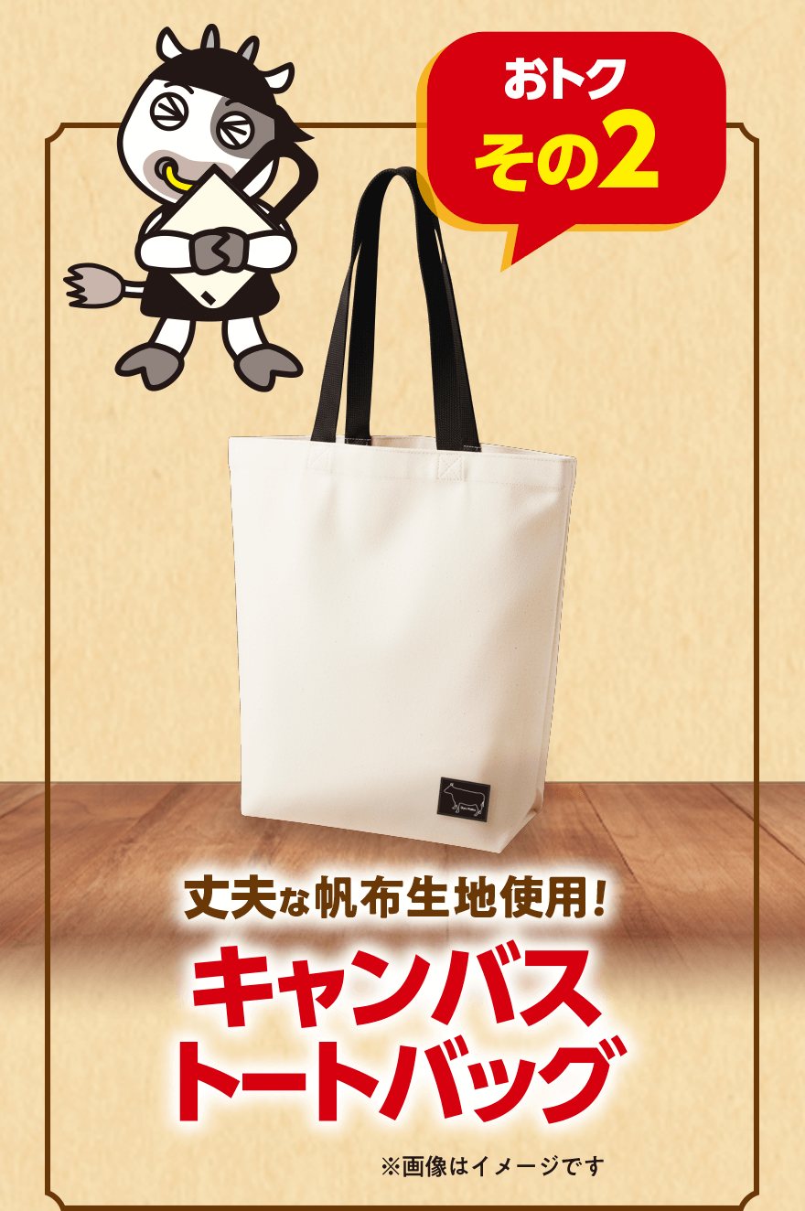 【おトク その2】丈夫な帆布生地使用! キャンバストートバッグ ※画像はイメージです